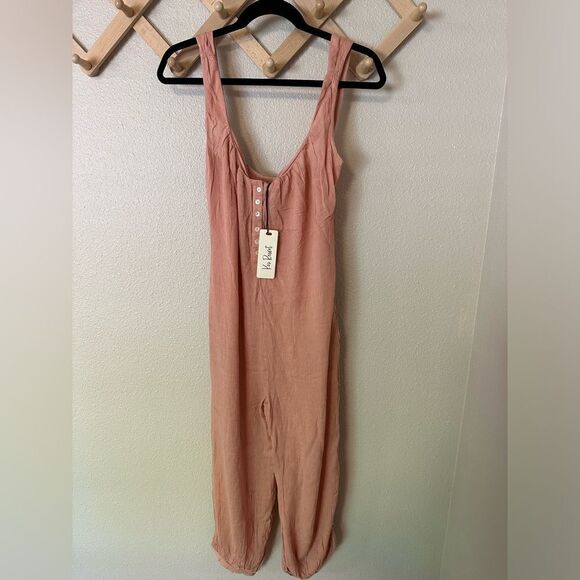 Kos Resort Sleeveless Jumpsuit Blush Sz S - Picture 2 of 9